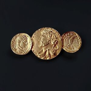 Vintage Gold Roman Coin Brooch